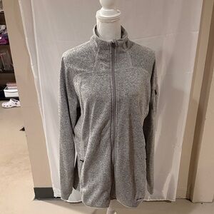 Eddie Bauer Heather Gray Full-Zip Fleece Jacket